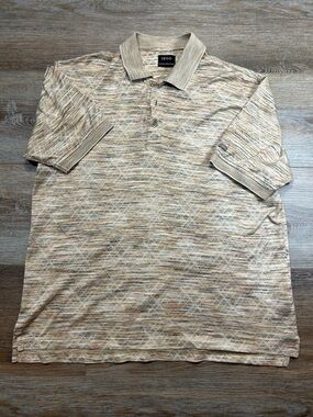 Izod Men’s Beige Multi-Tone Geometric Polo